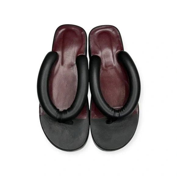 Staud 𒀭Rio Puffy Leather Thong Strap Platform Sandals 𒀭Black 𒀭39 9M - Picture 10 of 16